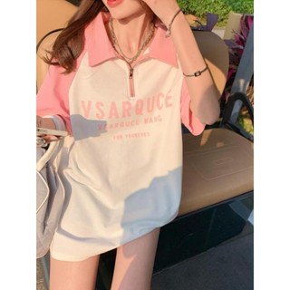 Vilaup M-2XL เสื้อโปโล เสื้อยืด เสื้อสาวอวบ แขนสั้น เสื้อ ov…