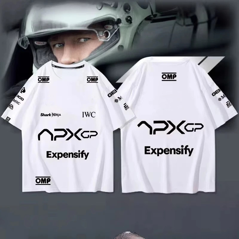 2025 สไตล์ใหม่  Brad Pitt Male God F1 Racing Movie เสื้อยืด Breathable Quick Drying 3D พิมพ์ผู้ชายกี