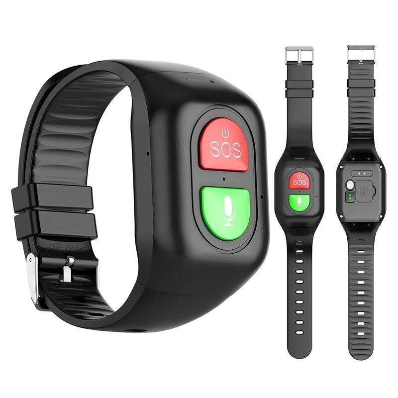การตรวจจับตก SOS GPS Track LBS 4G Smartwatch AntiLost ผู้สูงอายุผู้ชายดูสมาร์ท Heart Rate สแตนด์บายย