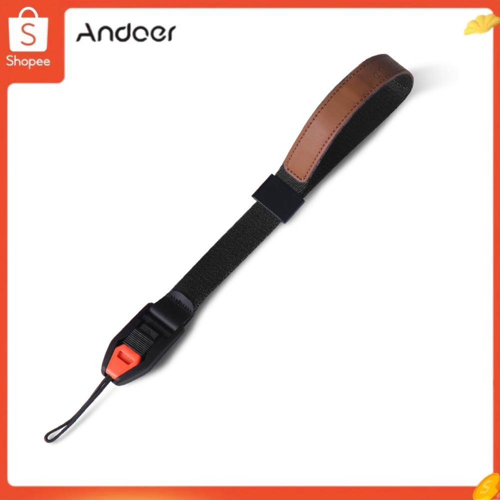 Andoer สายรัดข้อมือกล้อง Andoer ปรับได้อย่างรวดเร็วแม่เหล็กพร้อมขั้วต่อความปลอดภัยสำหรับกล้องส่วนใหญ