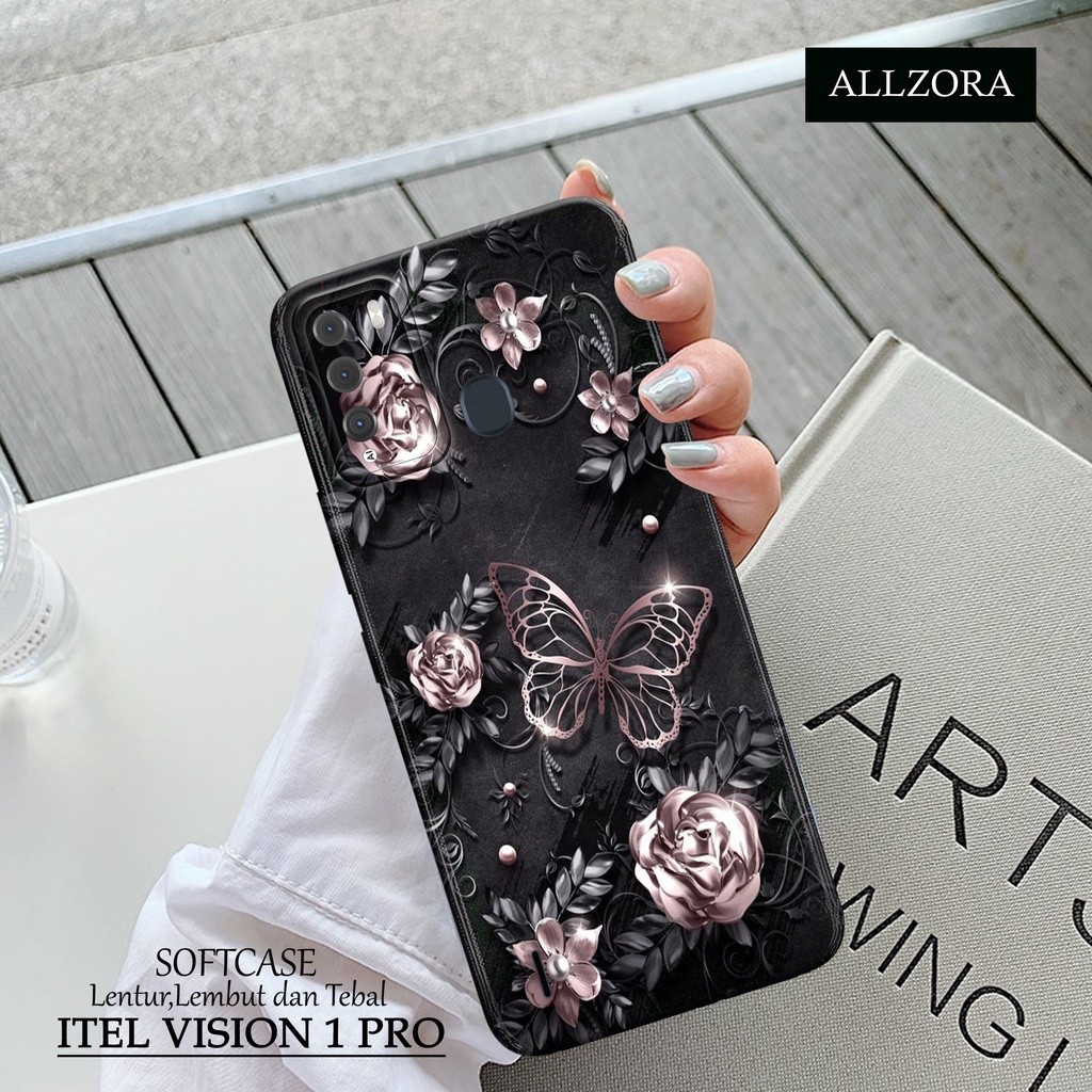 ALLZORA - เคส Itel Vision 1 Pro ล่าสุด - เคสแฟชั่น FLOWER - กล้อง Softcase Pro - เคสโทรศัพท์ Itel Vi