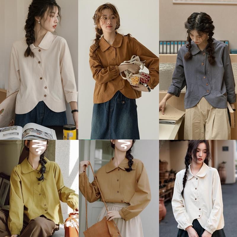 Cuties 🔥 99201 เสื้อเชิ้ตทรงoversize คอปก เสื้อเชิ้ตแฟชั่นผู้หญิงทรงหลวม เนื้อผ้าดีทรงสวยใส่แมทช์ง่ายสไตล์เกาหลีสุดๆ