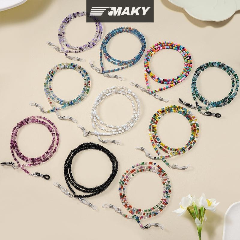Llph สีสันข้าวลูกปัดแว่นตาคริสตัลลูกปัดแว่นตา Lanyard ผู้หญิง Face-Mask สายคล้องคอ Anti-Drop แว่นตาก