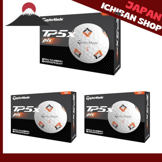 【จากประเทศญี่ปุ่น】 TaylorMade Japan Official TP5x Pix Series 2024 Golf Balls 1 Dozen (Pack of 12) (x