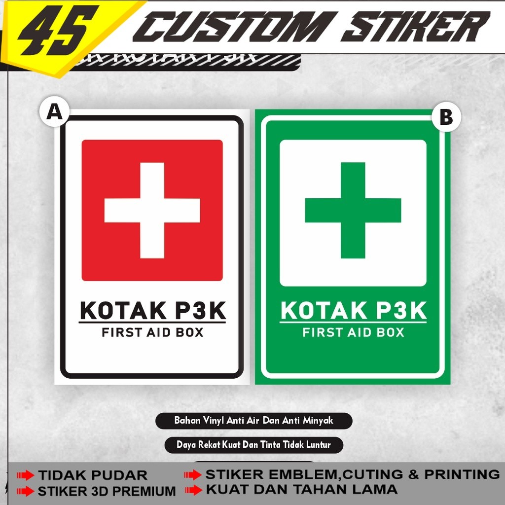 P3k Safety k3 Box Sticker / First Aid Box Sticker