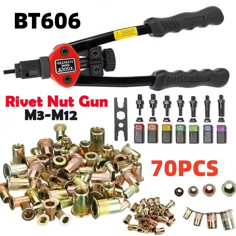 เครื่องมือรีเวทนัท (ปืนย้ำนัท) รุ่น BT606 M12 สำหรับขนาด M3-M10 อุปกรณ์ช่างมืออาชีพ