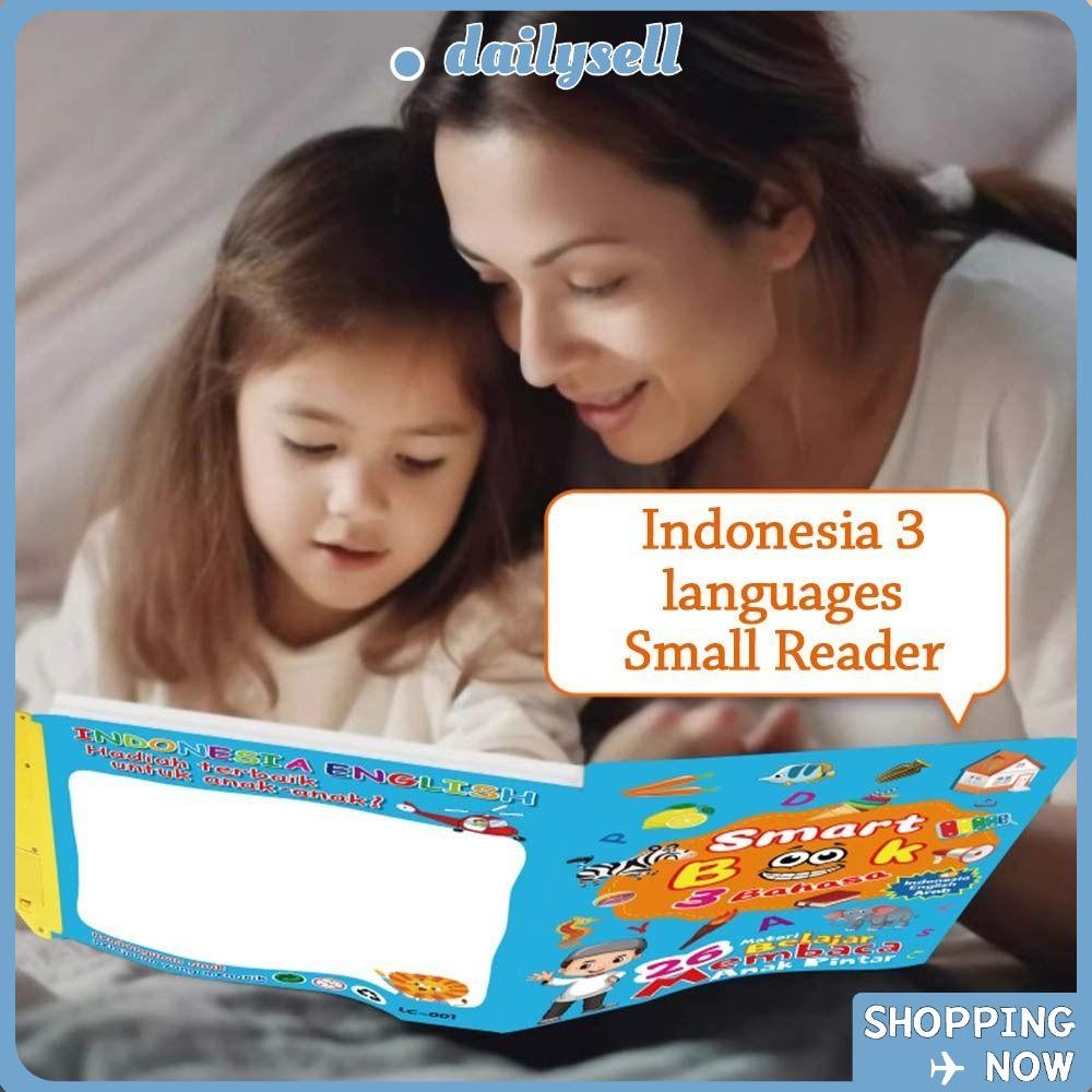 DAILY 3-in-1 ภาษา E-Book, ภาษาอังกฤษแมนดารินอินโดนีเซีย Bright Blue Learning E-Book, การ์ตูนเสียงแบบ