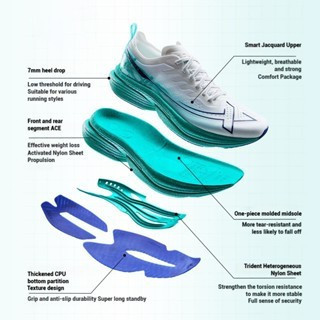 3D พิมพ์ Rebound รองเท้าวิ่งผู้ชายทนต่อการสึกหรอ XTEP One Piece 3.0 10/1