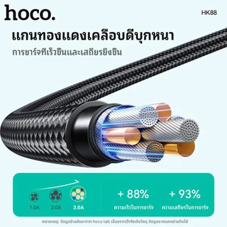 HOCO HK88 สายชาร์จ ไนล่อนถัก ชาร์จเร็ว TC-TC 60W / PD 30W / Type-C 3A / iOS 3A ถ่ายโอนข้อมูลได้ hc7