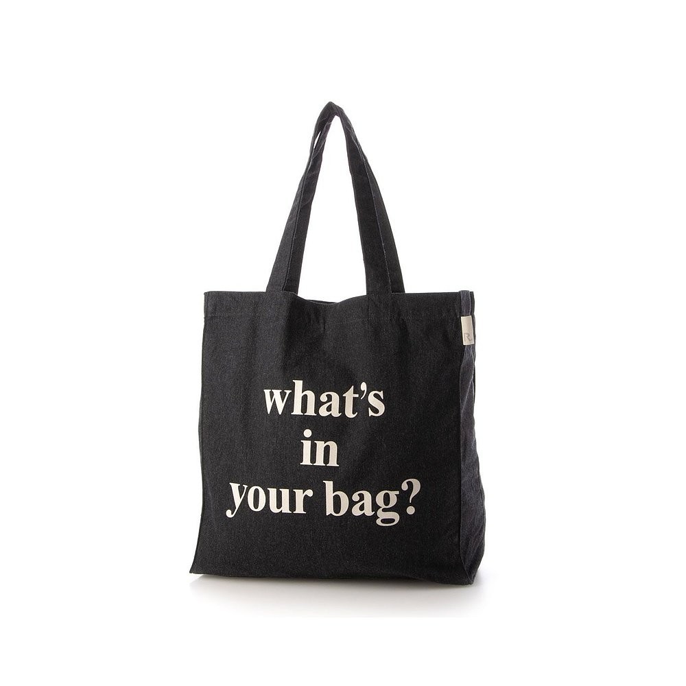 [Japan Direct Mail] Rootote Ladies Tote Bag Handbag Large Capacity Black Letter Printing Classic