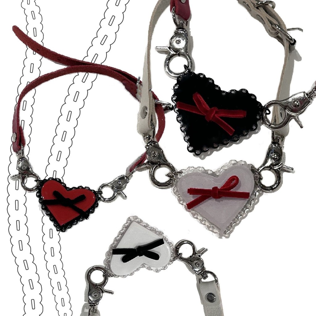 สร้อยคอมุกแบบสองด้าน VERB สร้อยข้อมือacetate lace bow สวมใส่ได้สองสี