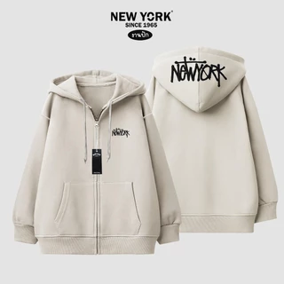 NEWYORK 1965 STREET - งานปักหมวก เสื้อคลุมแขนยาวมีฮู้ด ซิปทอง คุณภาพผ้าคอตตอนวอร์ม ใส่สบาย
