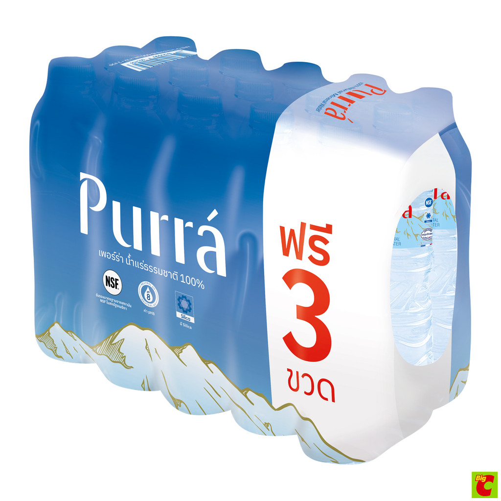 เพอร์ร่า น้ำแร่ธรรมชาติ 100% 600 มล. แพ็ค 12