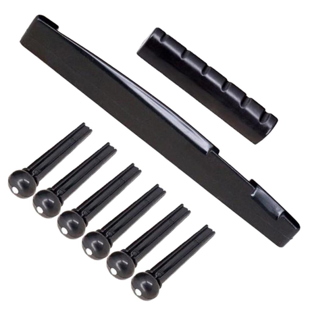 [svzfjuv] 6x Acoustic Guitar Bridge Pin & Guitar Saddle & Guitar Nut Kit Luthier Tool