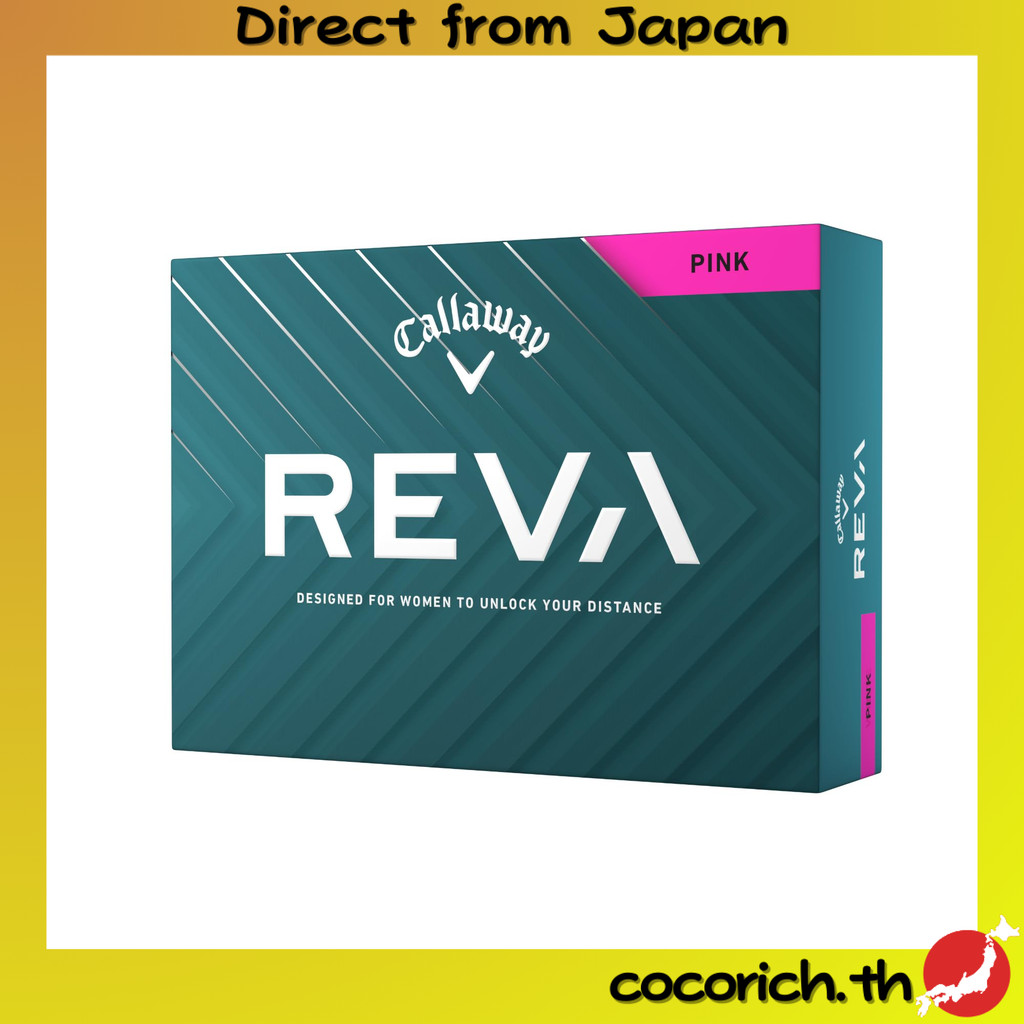 ลูกกอล์ฟ Callaway REVA PNK 25 (1 โหล, 12 ลูก) โครงสร้าง 2 ชิ้น สีชมพู เหมาะสำหรับผู้หญิง ไลน์สินค้าค