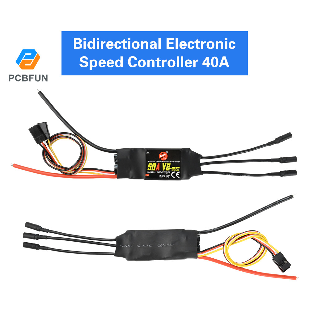 Pcbfun Bidirectional ESC พร้อมย้อนกลับ Thrust 40A 50A ESC Brushless ESC 3-4S เหมาะสําหรับ RC FPV Fix