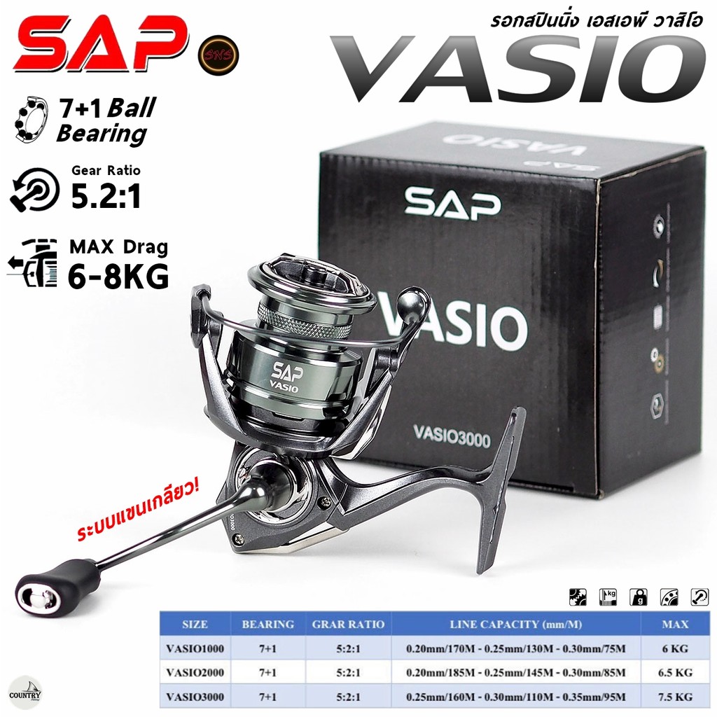 รอกตกปลา SAP VASIO วาสิโอ แขนเกลียว by SNS