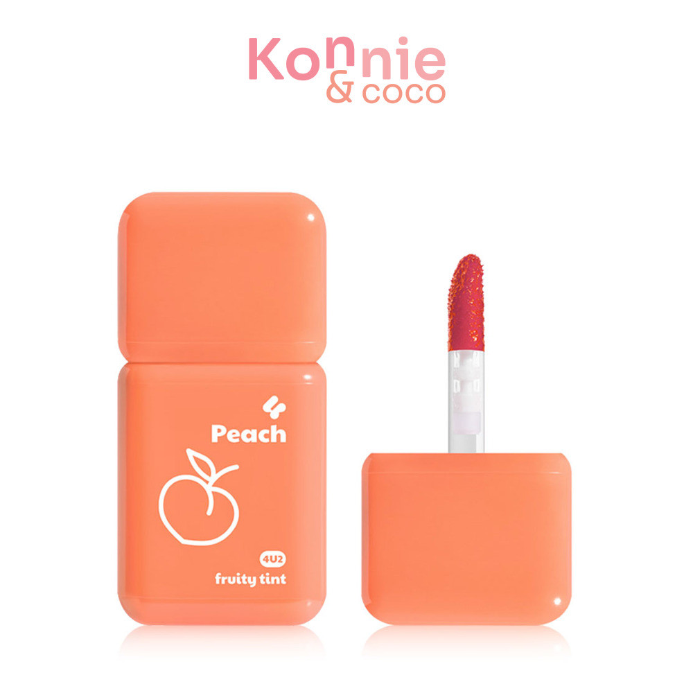 4U2 Fruity Tint 3g #01 Peach โฟร์ยูทู ลิปทินท์น้ำเนื้อเจล.