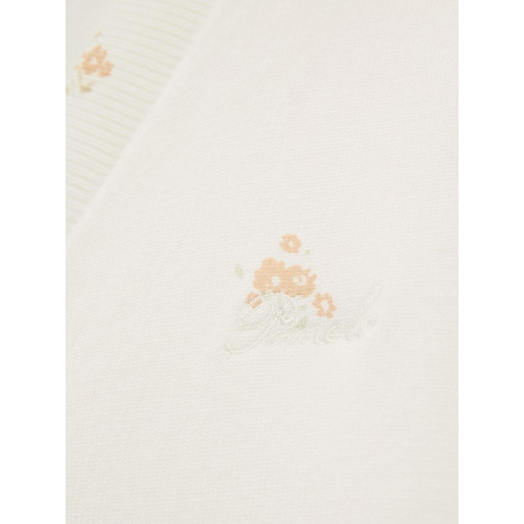 [Pomelo] เสื้อคาร์ดิแกนแต่งกระดุมลายดอกไม้ / Floral Buttoned Cardigan — صورة 2