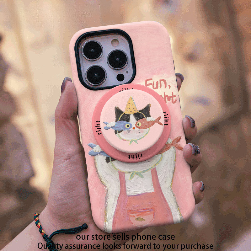 ALYX แมวน่ารักออกแบบฟิล์ม TPU 2-in-1 Matte Magnetic เคสโทรศัพท์กันกระแทกกันฝุ่นสําหรับ Apple iPhone 