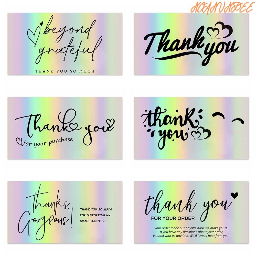 NOANUNDEE 50 ชิ้นขอบคุณสําหรับการสั่งซื้อของคุณของขวัญช้อปปิ้งสะท้อนแสง 5*9 ซม. Beyond Grateful Labe