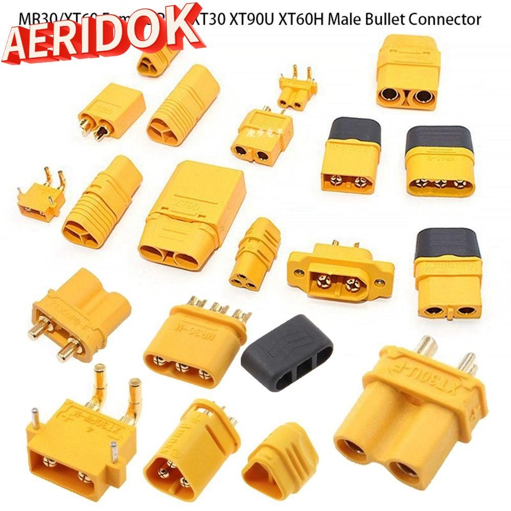 AERIDOK ปลั๊กหญิง, XT30 XT90U XT60H MR30/XT60 ขั้วต่อกระสุนชาย, คุณภาพสูงเครื่องบินรุ่นแบตเตอรี่ RC 