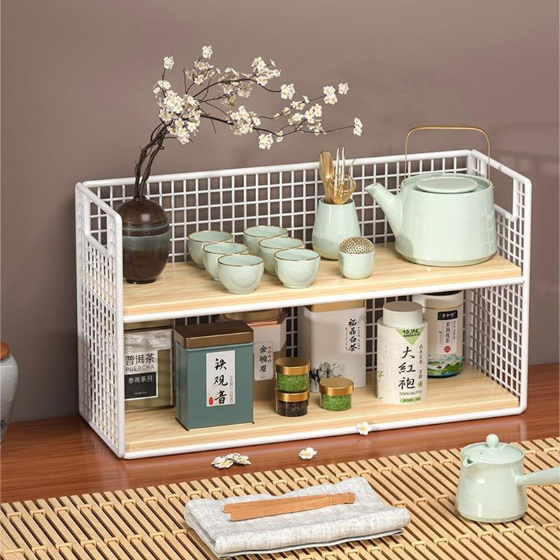 ที่วางแก้วชั้นวางสก์ท็อปชั้นเก็บสก์ท็อปถ้วยน้ําถ้วยชาถ้วยกาแฟออแกไนเซอร์ชั้นวางกล่องชาบาร์ zp5พี