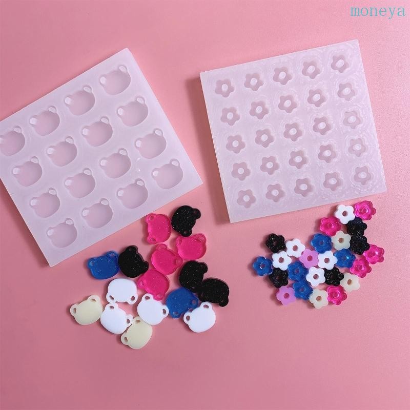 Mya Shiny Glossy ซิลิโคนสำหรับทำพวงกุญแจ แม่พิมพ์ดอกไม้และจี้ DIY