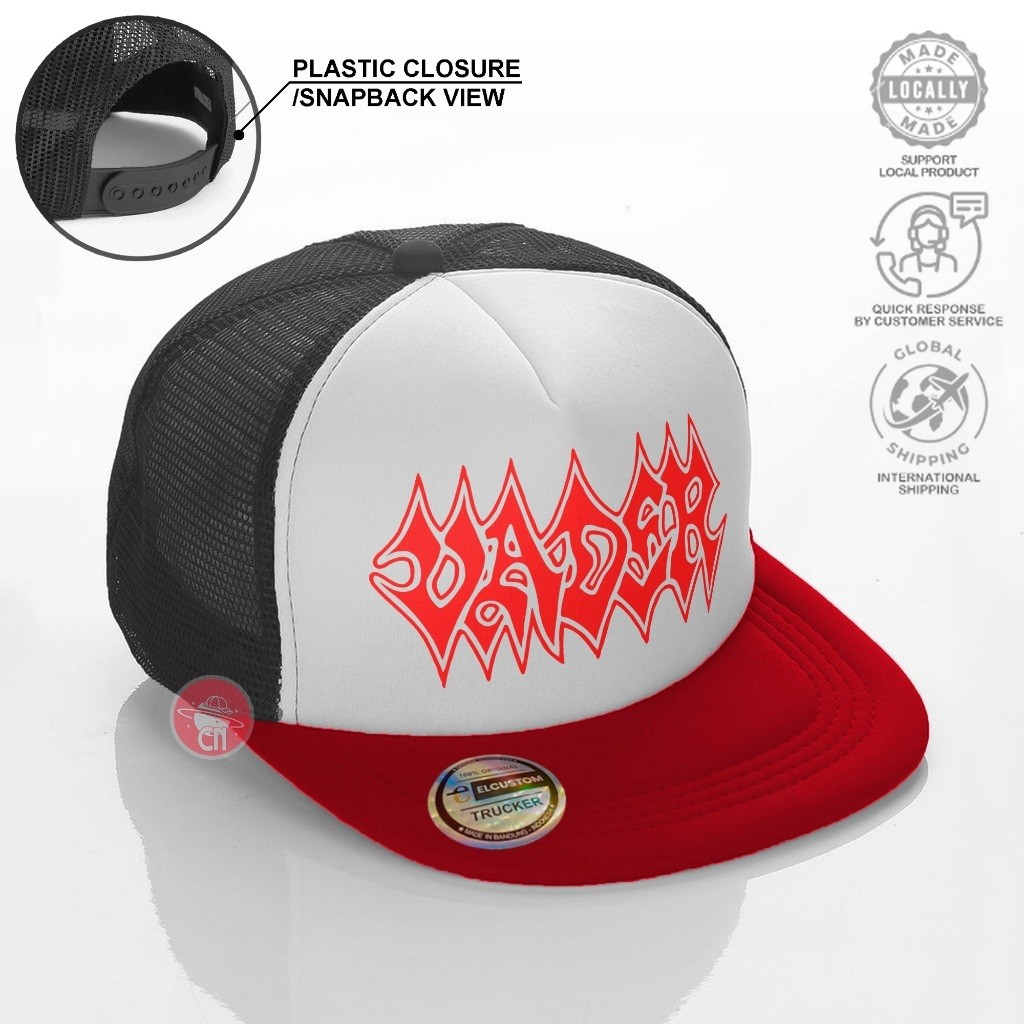 Vader - Death Metal / Trucker Hat / หมวกตาข่าย / หมวก Trucker / หมวกเบสบอล / หมวก Unisex / หมวกผู้ชาย / หมวก / หมวก Distro / หมวก Original / หมวก Metal Band Music Hat / หมวก Stm