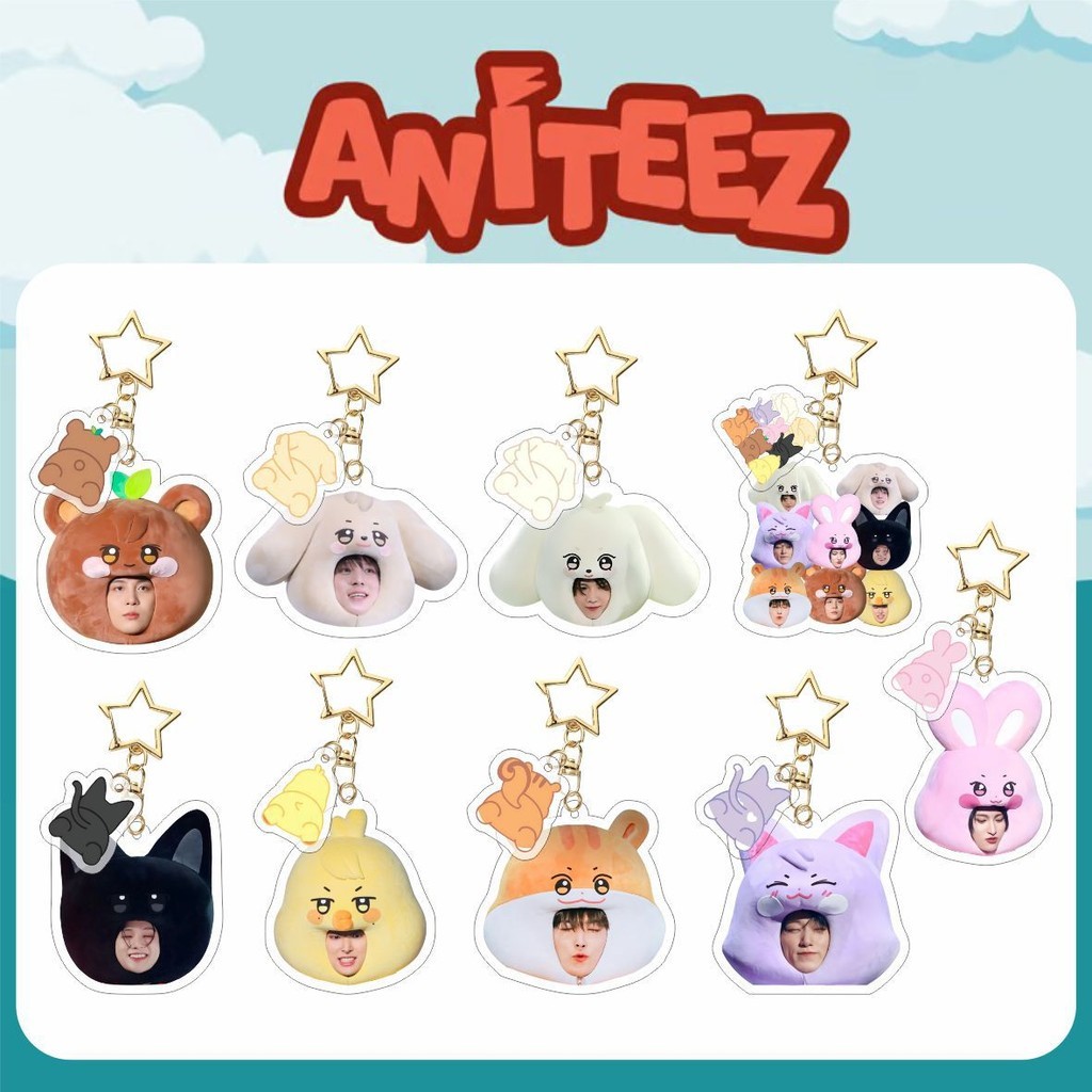 Kpop ATEEZ ใหม่การ์ตูนอะคริลิคพวงกุญแจกระเป๋าจี้เครื่องประดับอุปกรณ์เสริม