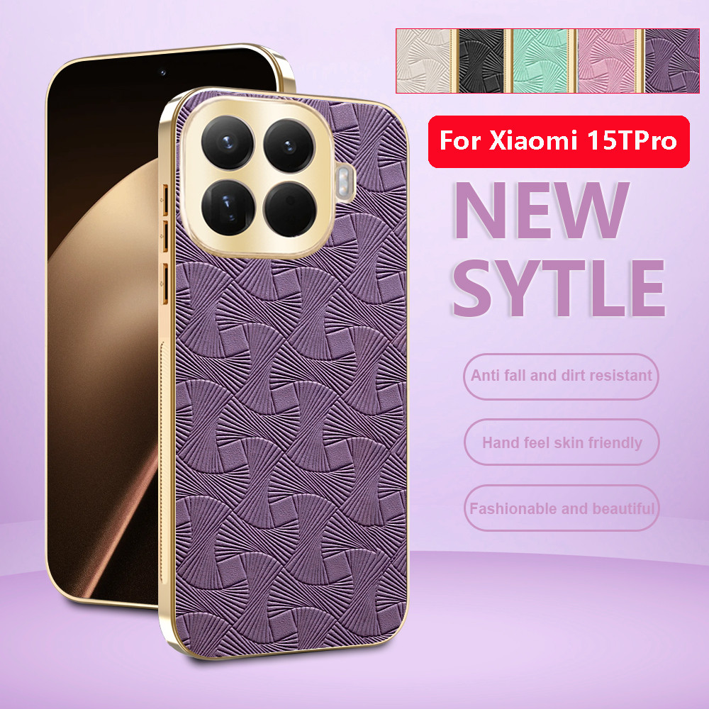 ปลอกสําหรับ Xiaomi 15T Pro Xiaomi15T Pro 15TPro 5G หนังหรูหรา Electroplated Gold Girl เคสโทรศัพท์กันกระแทกฝาหลังปกแข็ง