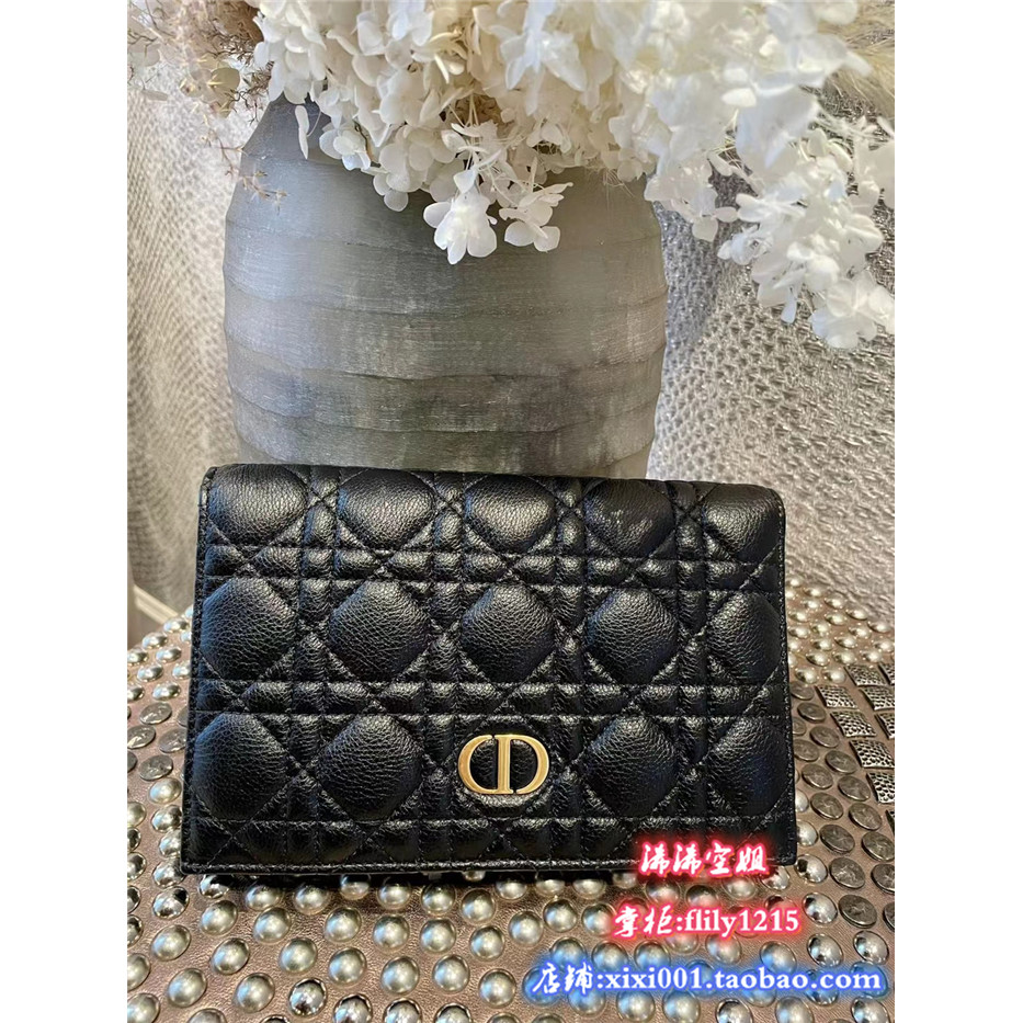 ** Dior Stewardess * Dior/Dior 22 Ladies DIOR CARO XL Cowhide Wallet S5104UWHC