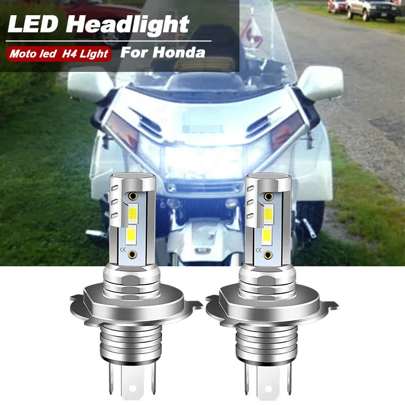 2PCS รถจักรยานยนต์สําหรับ Honda GL1500 Goldwing 1988-1997 H4 9003 LED ไฟหน้าหลอดไฟ 9600lm เปลี่ยน 34