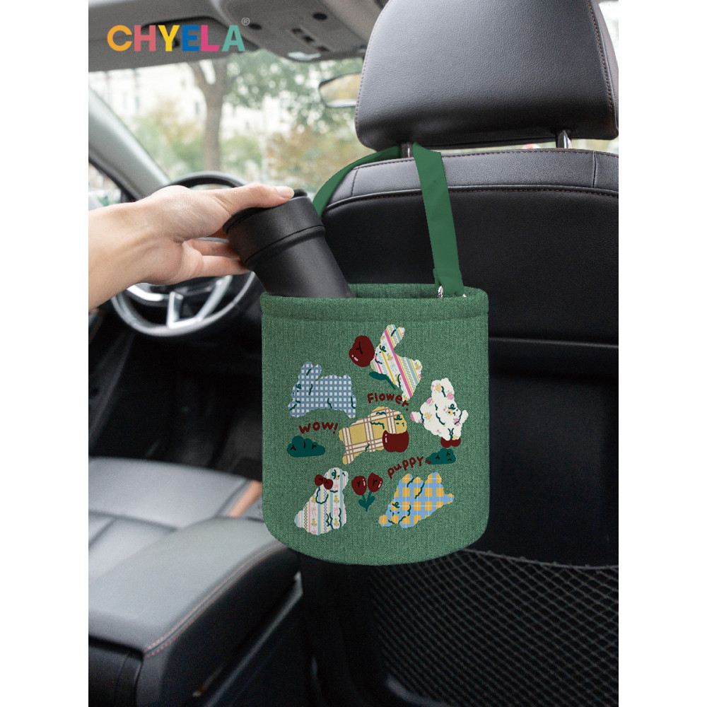 ทิวลิปกระต่ายถังขยะในรถยนต์ที่เก็บของในรถยนต์แบบแขวนภายในถังเก็บน่ารักสําหรับรถยนต์ AI336