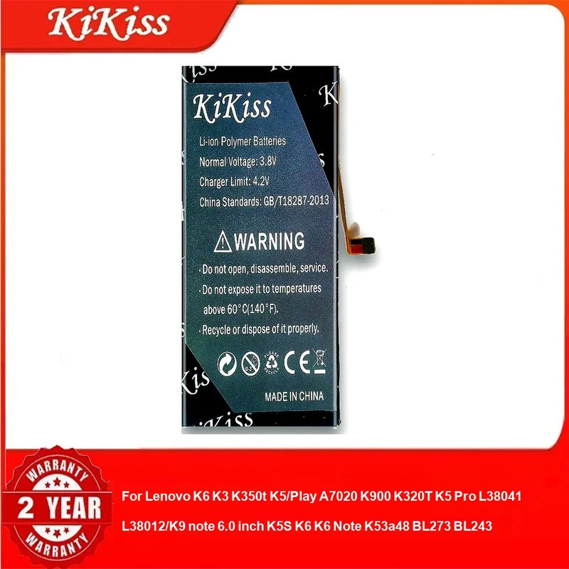 แบตเตอรี่สําหรับ Lenovo K6 K3 K350t K5/Play A7020 K900 K320T K5 Pro L38041 L38012/K9 note 6.0 นิ้ว K