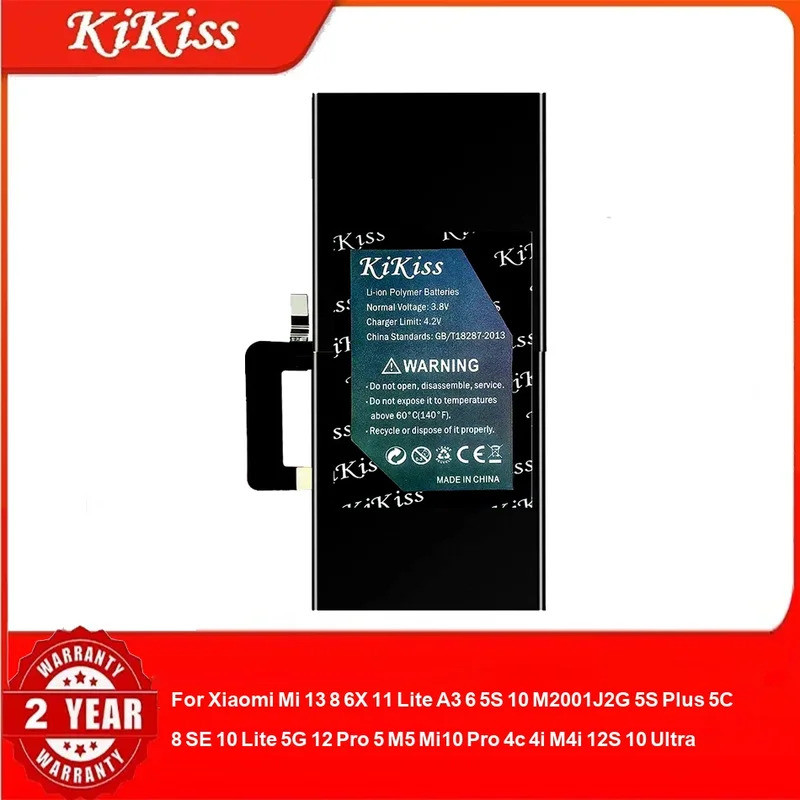 แบตเตอรี่สําหรับ Xiaomi Mi 13 8 6X 11 Lite A3 6 5S 10 M2001J2G 5S Plus 5C 8 SE 10 Lite 5G 12 Pro 5 M