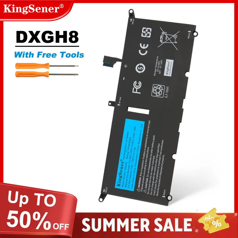 KingSener DXGH8 แบตเตอรี่แล็ปท็อปสําหรับ DELL XPS 13 9380 9370 7390 สําหรับ DELL Inspiron 7390 2-in-