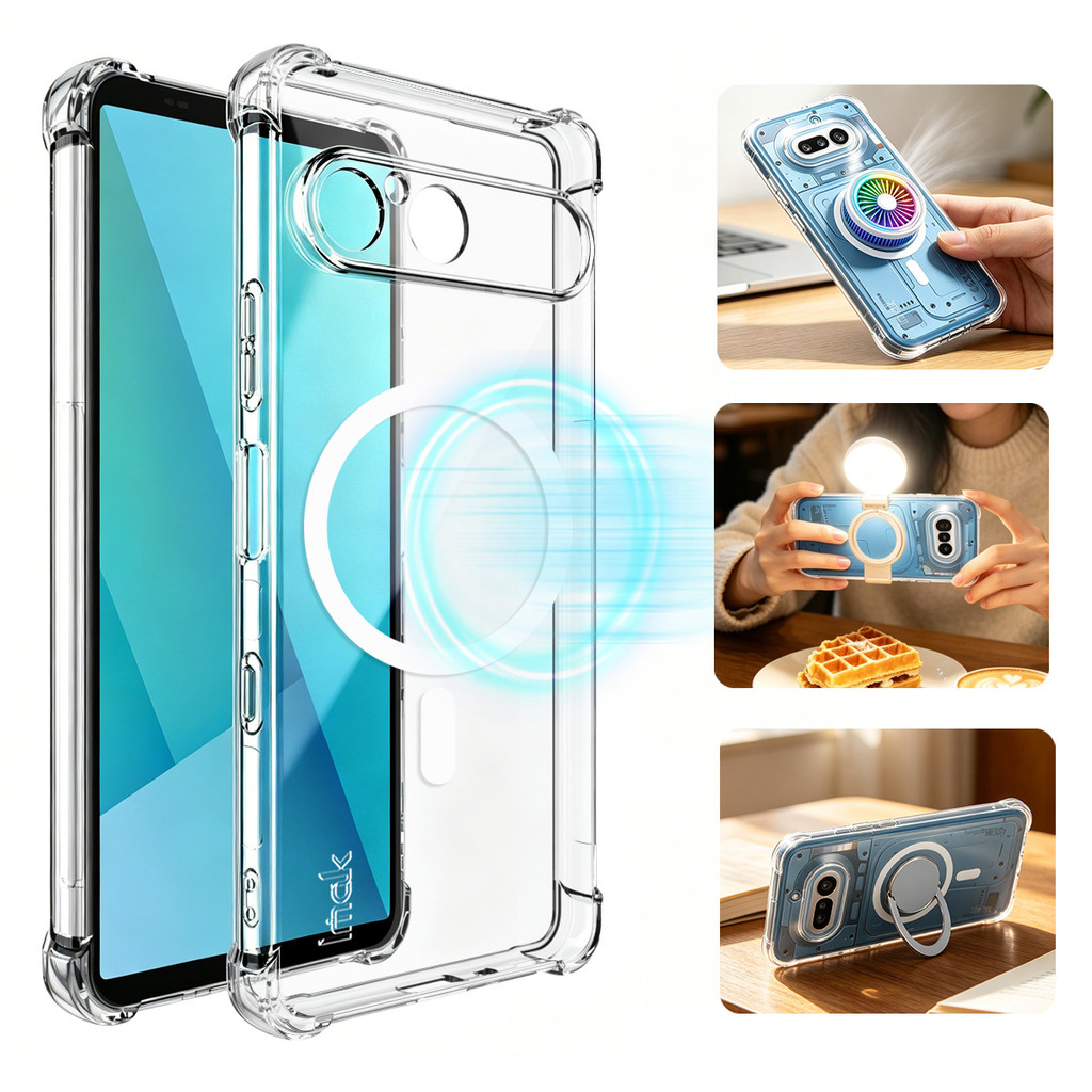 Imak Magnetic Wireless Charging Casing สําหรับ Sony Xperia 10 VII Mark 7 Clear กันกระแทกปลอก Soft TP