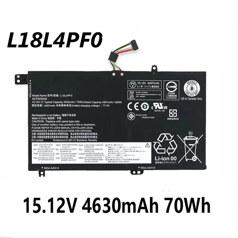 L18L4PF0 L18M4PF5 L18L4PF4 15.12V 70Wh 4630mAh แบตเตอรี่แล็ปท็อปสําหรับ Lenovo Xiao Xin AIR15-2019 S