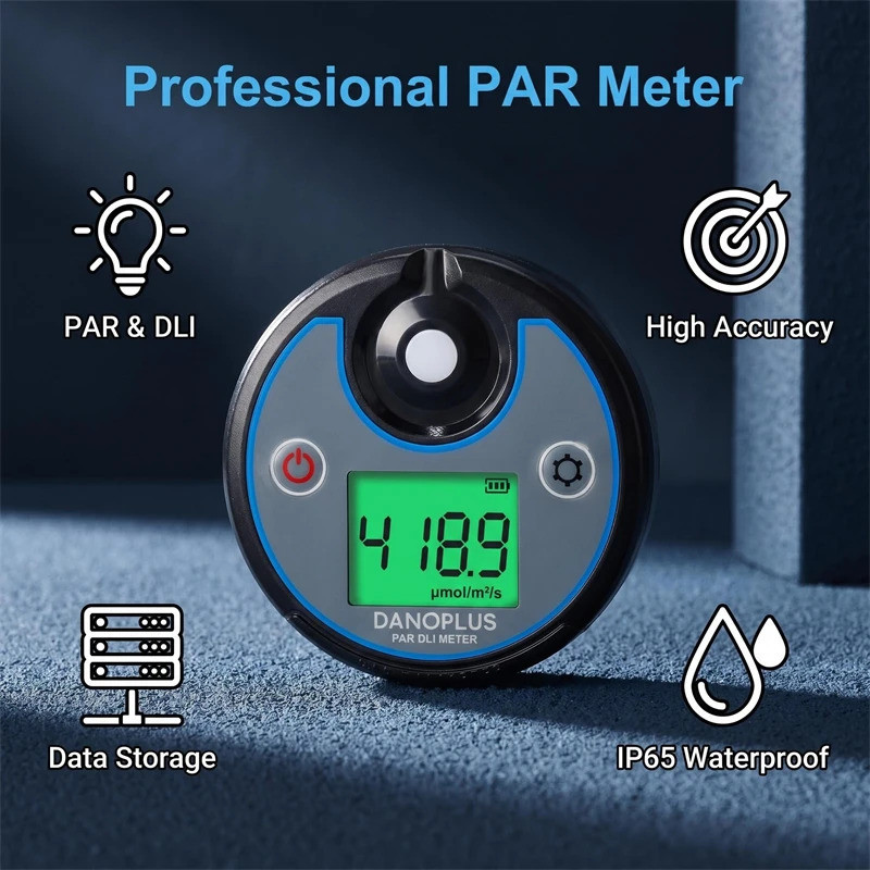 Professional IP65 กันน้ํา PAR Meter Quantum Meter 400-700nm Digital PPFD DLI Tester พร้อมการส่งออกข้