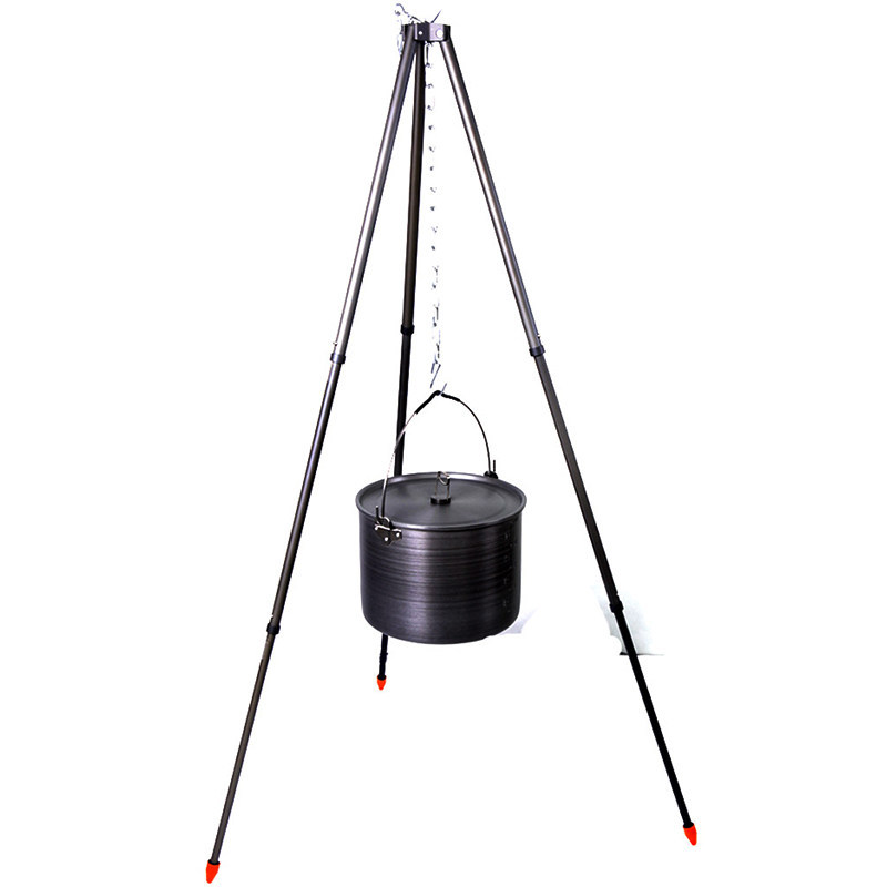 Ailuke Outdoor Camping Fire ขาตั้งกล้องแขวนหม้อวงเล็บขาตั้งกล้อง Camping Picnic Bonfire เครื่องครัวแบบพกพา
