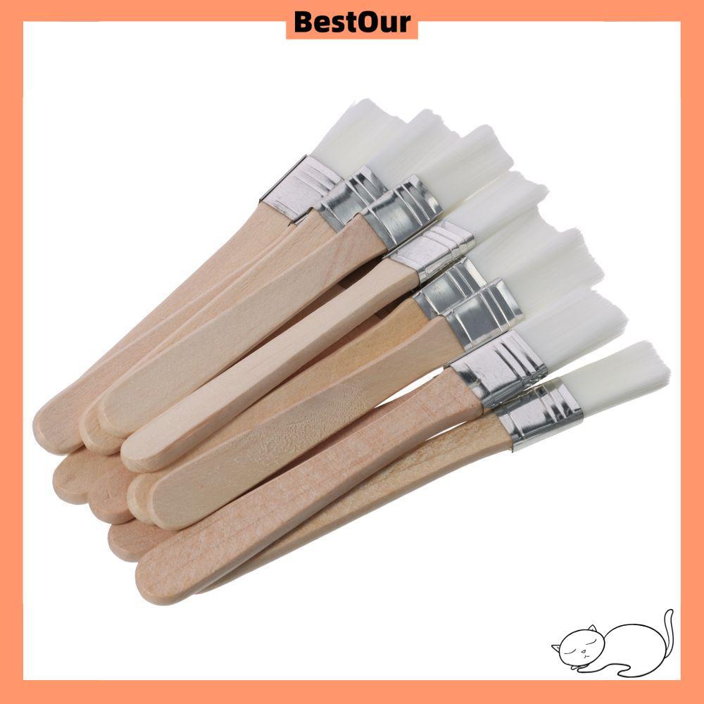 BESTOUR 1/12 ชิ้นเครื่องมือวาดภาพ, แปรงทาสีไนลอน 0.5 นิ้ว, ผนังหัวงอประตู