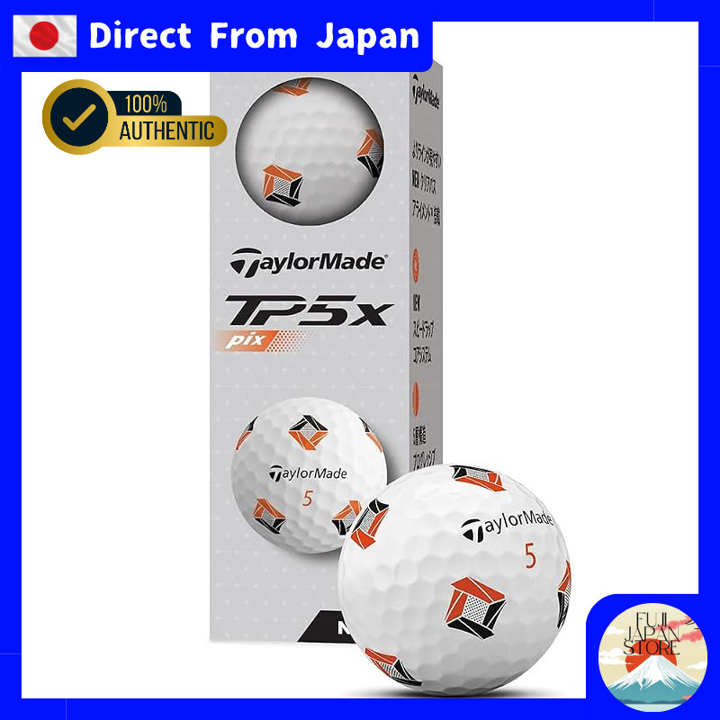 TaylorMade Golf Balls 24 TP5x pix Sleeve (Pack of 3) - White/Orange