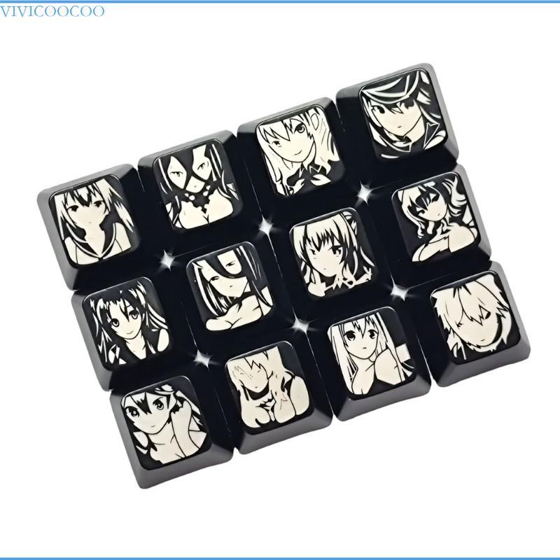 VIVI 12Key OEM Profile Light Through Cartoon Keycaps สําหรับเพิ่มการพิมพ์ประสบการณ์