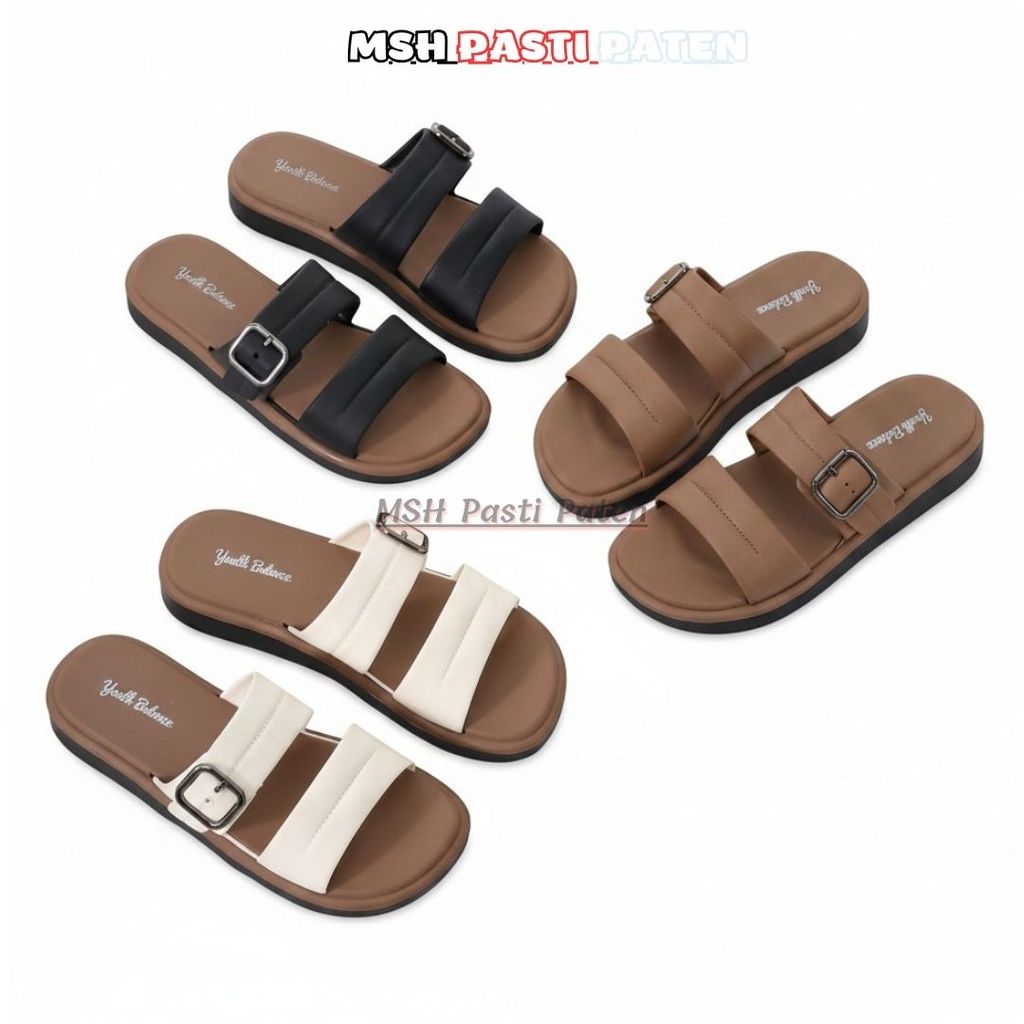 MSH 2602-A3 2.5 ซม. HEIGHT รองเท้าแตะหัวเข็มขัดสําหรับผู้ใหญ่ผู้หญิงรองเท้าแตะนําเข้า