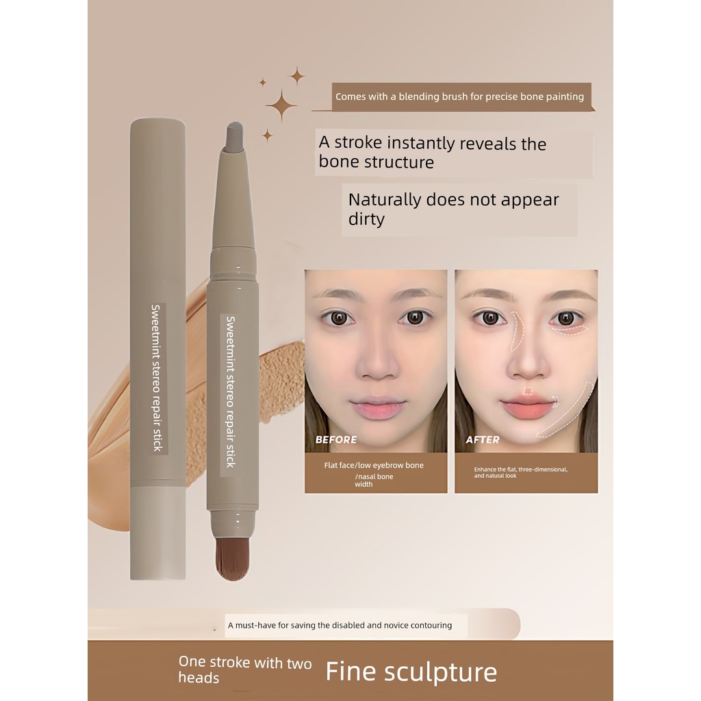 contour stick contour คอนทัวร์ Shadow Contouring Stick ปากกาคอนทัวร์สองหัวแนะนําเด็กชายสามมิติแกะสลั