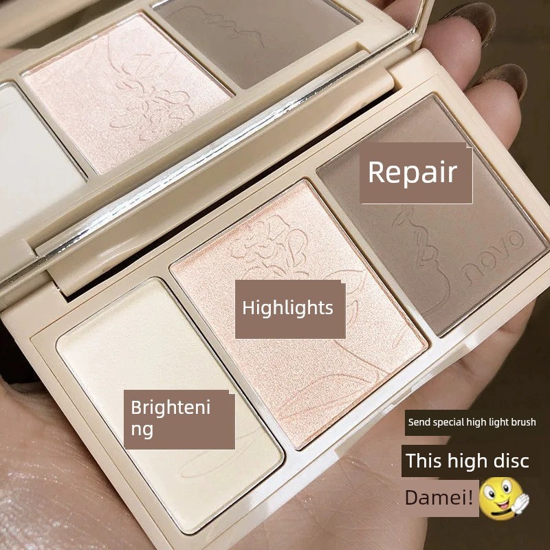 คอนทัวร์ คอนทัวร์หน้า contour Novo Tricolor Ginger Repairing Plate Fine Flash Beginner Highlight