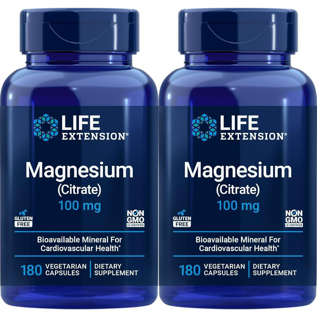 LifeExtension(Citrate)100mg,180VegCaps(Packof2)-Mag 5YOY