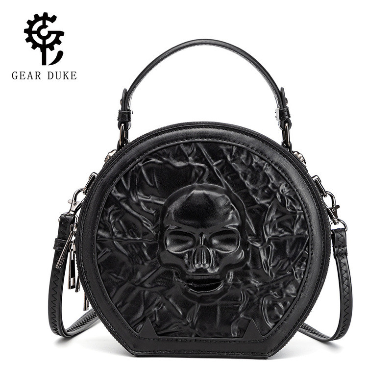 TEMU ขายร้อน Dark Retro Punk รถจักรยานยนต์สุภาพสตรีกระเป๋าสะพายไหล่ Messenger กระเป๋าสะพายไหล่