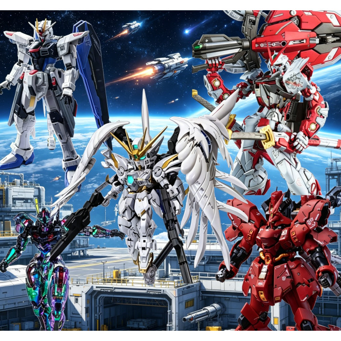 เลเซอร์วิญญาณลม6601 สีแดง Heresy ฟรีนักรบ RG29-Sazabi Flying Wing Zero ประเภท RG MGSD ประกอบตกแต่ง